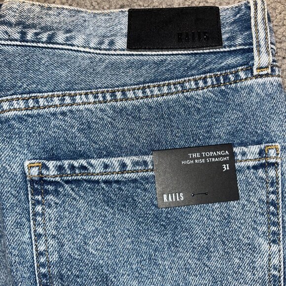 RAILS THE TOPANGA HIGH RISE STRAIGHT 100% COTTON BLUE JEANS - NEW WITH TAGS - 31 - Picture 7 of 15